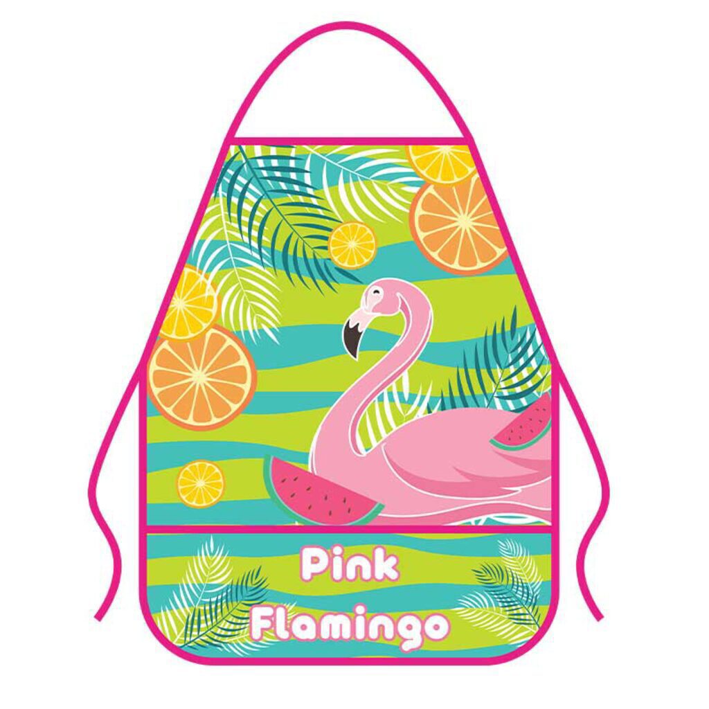 Фартук для труда 490*390мм 2 кармана "Pink flamingo"