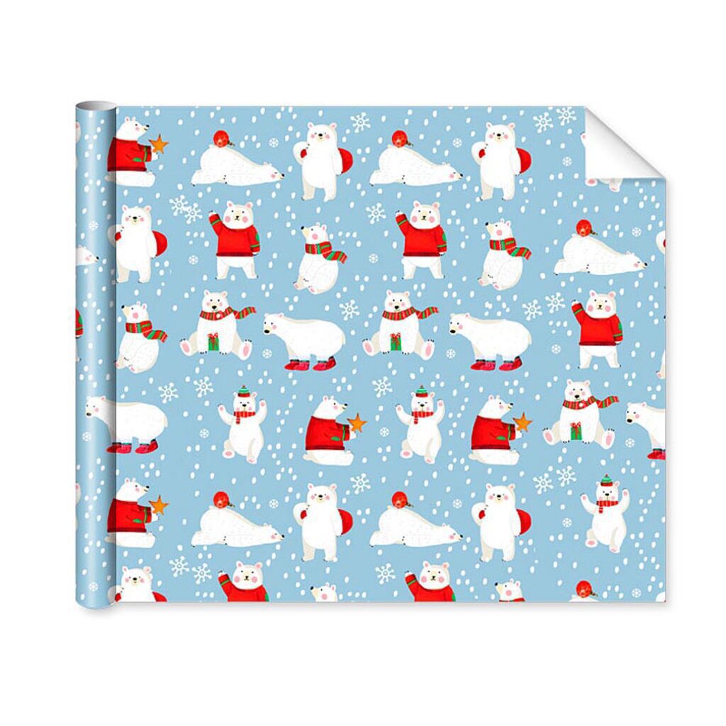 Бумага упаковочная 70*100см "Белый мишка"