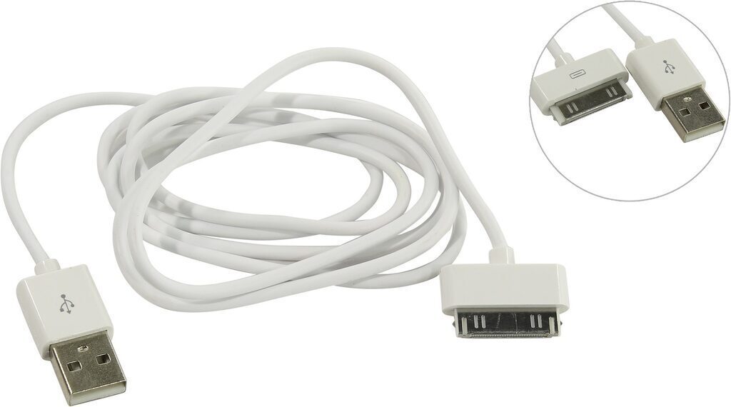 Дата - кабель Smartbuy USB  - 30-pin для Apple (iPhone 4/4S), 1м., белый