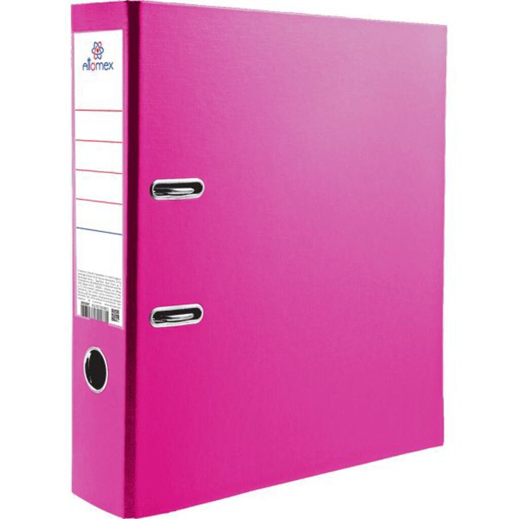 Регистратор А4  75мм PVC, ярко-розовый, разборный, металл.окантовка