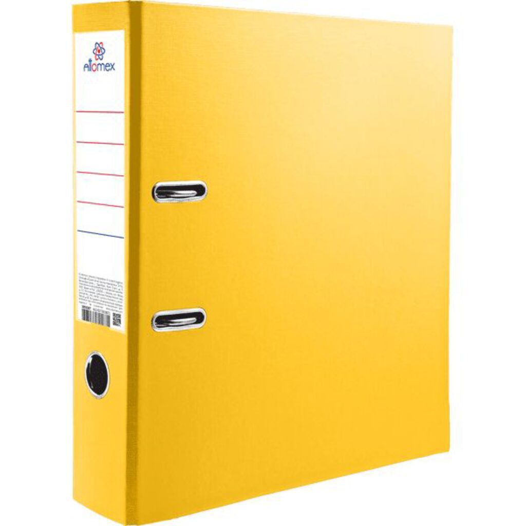 Регистратор А4  75мм PVC, желтый, разборный, металл.окантовка