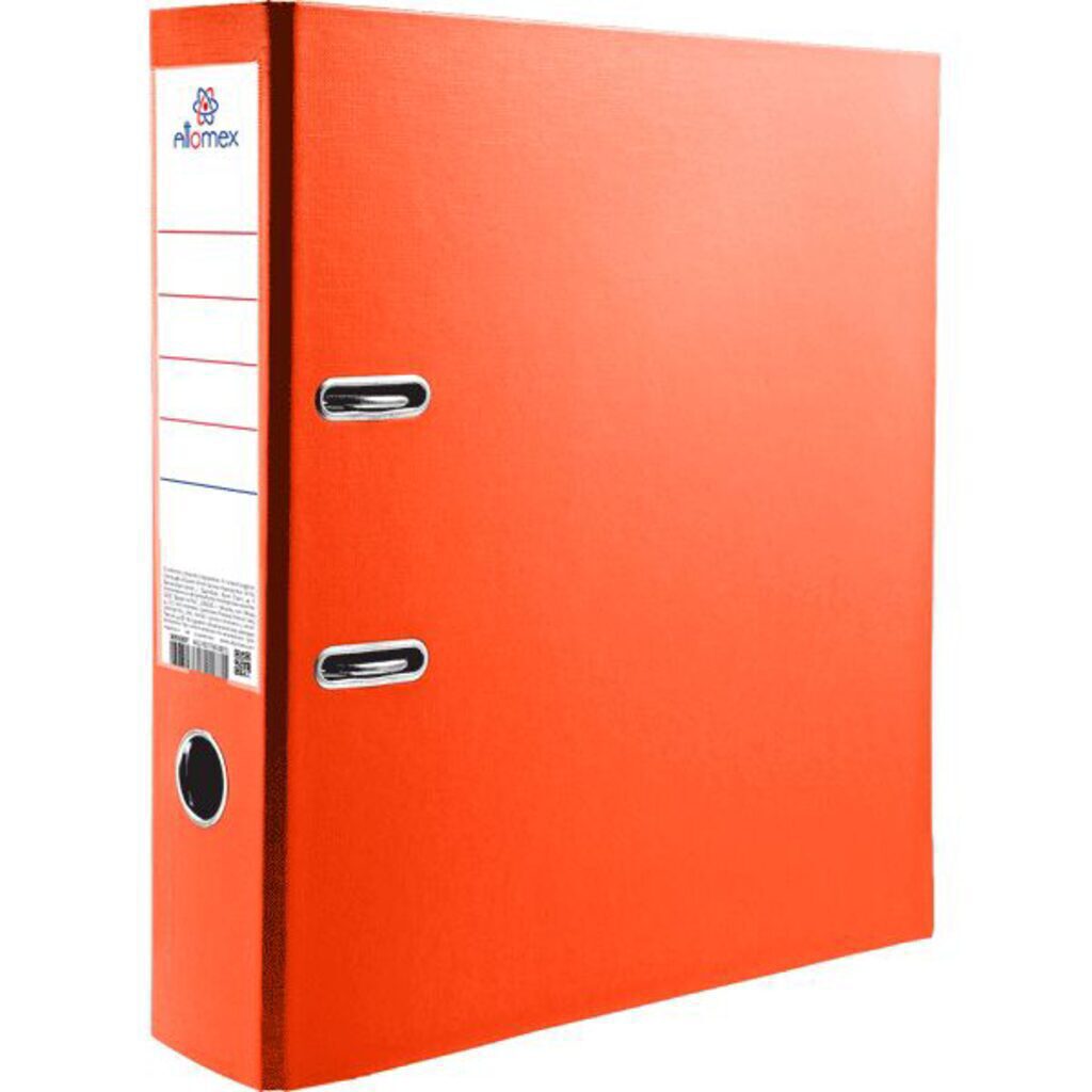 Регистратор А4  75мм PVC, оранжевый, разборный, металл.окантовка