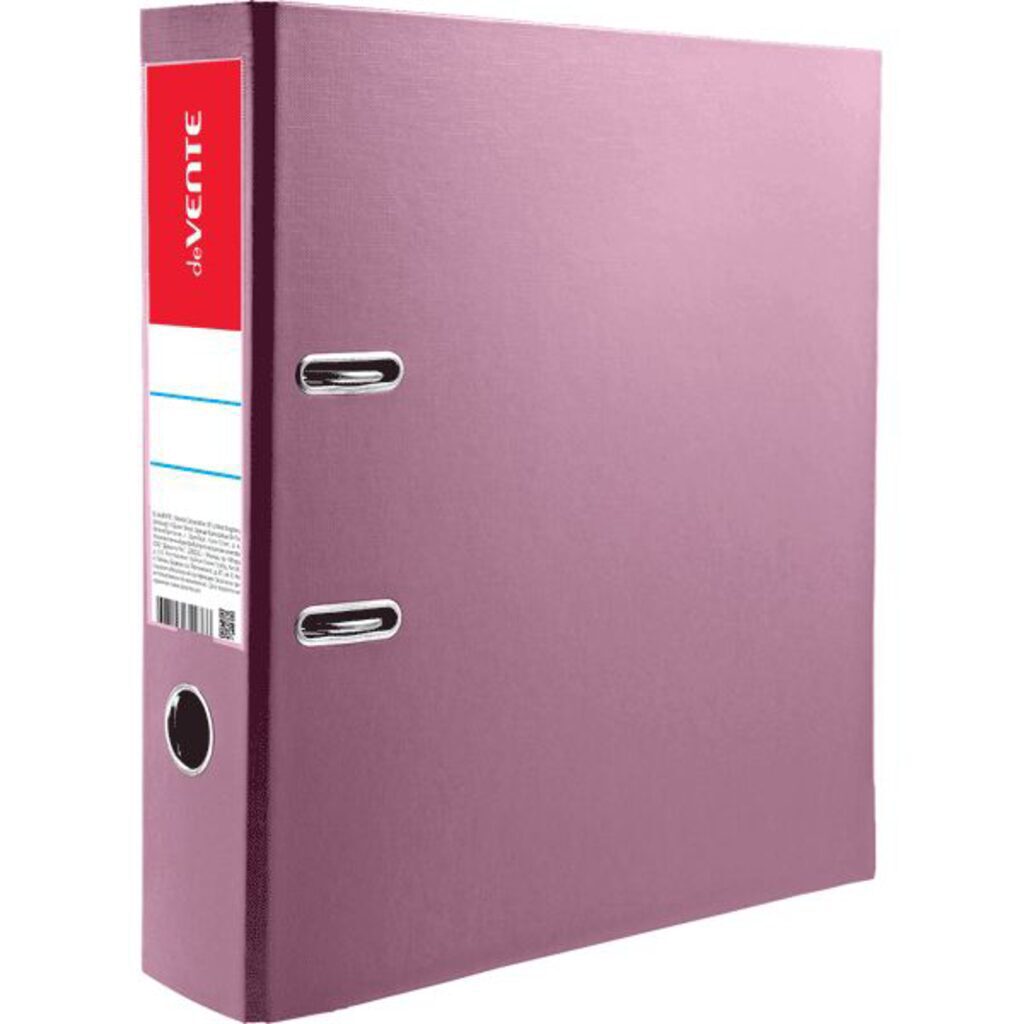 Регистратор А4  75мм PVC, Pastel, розовый, разборный, метал. окантовка