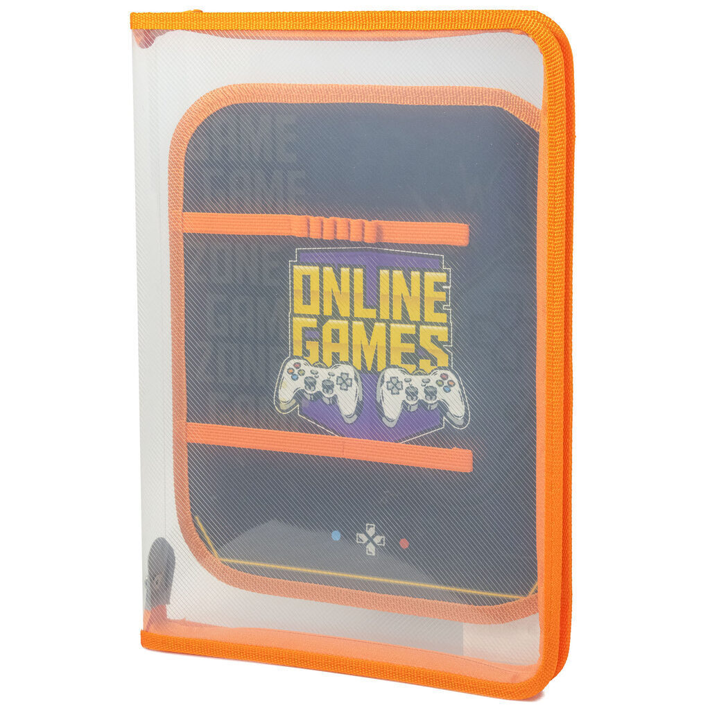 Папка д/труда А4 (325*230*25) 1отд. откид. планка, молния вокруг, пластик "Game zone"
