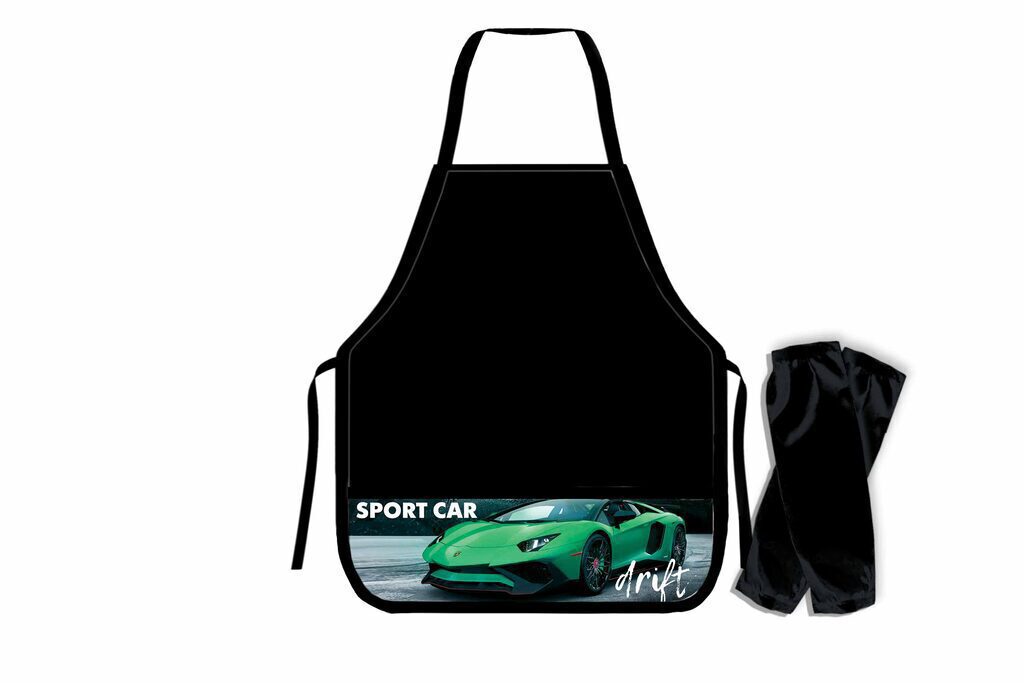 Набор Нарукавники + фартук для труда 490*390мм 2 кармана "Green sport car"