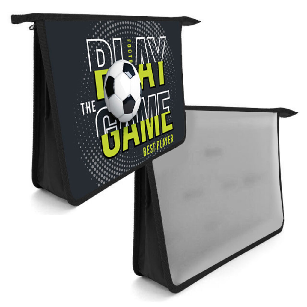 Папка д/труда А4 (340*245*75) 2отд. молния сверху, пластик "Play The Game"