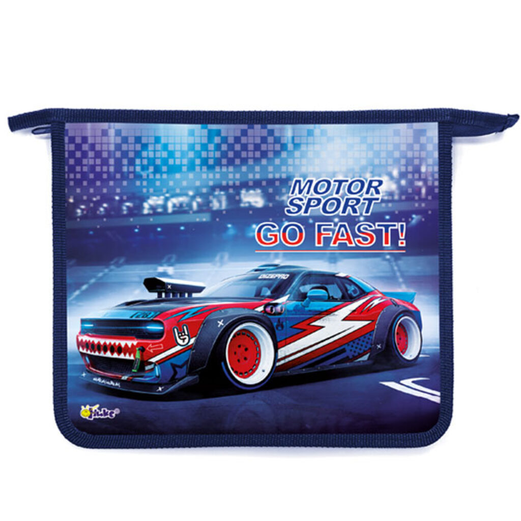 Папка д/тетрад. А5 (240*205*45) 1отд. молния сверху, ламинат "Motor sport"