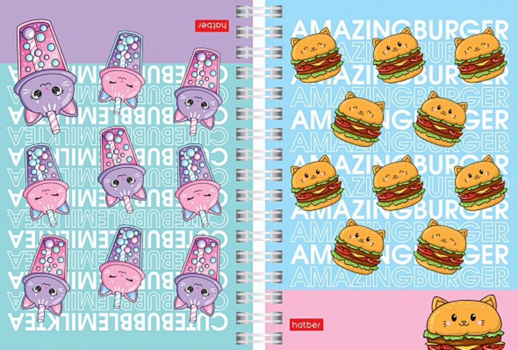 Блокнот А6 гребень  80л "Котоеда" кл., двойная обложка