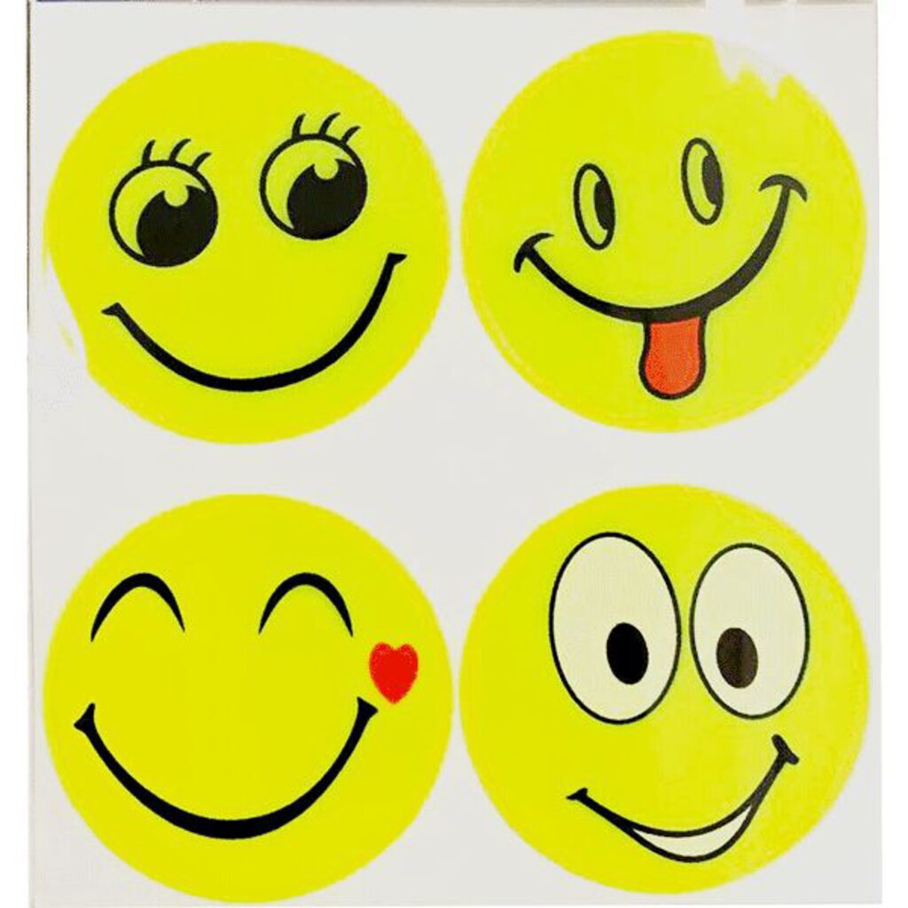 Наклейки светоотражающие "Smile" 5*5см желтые