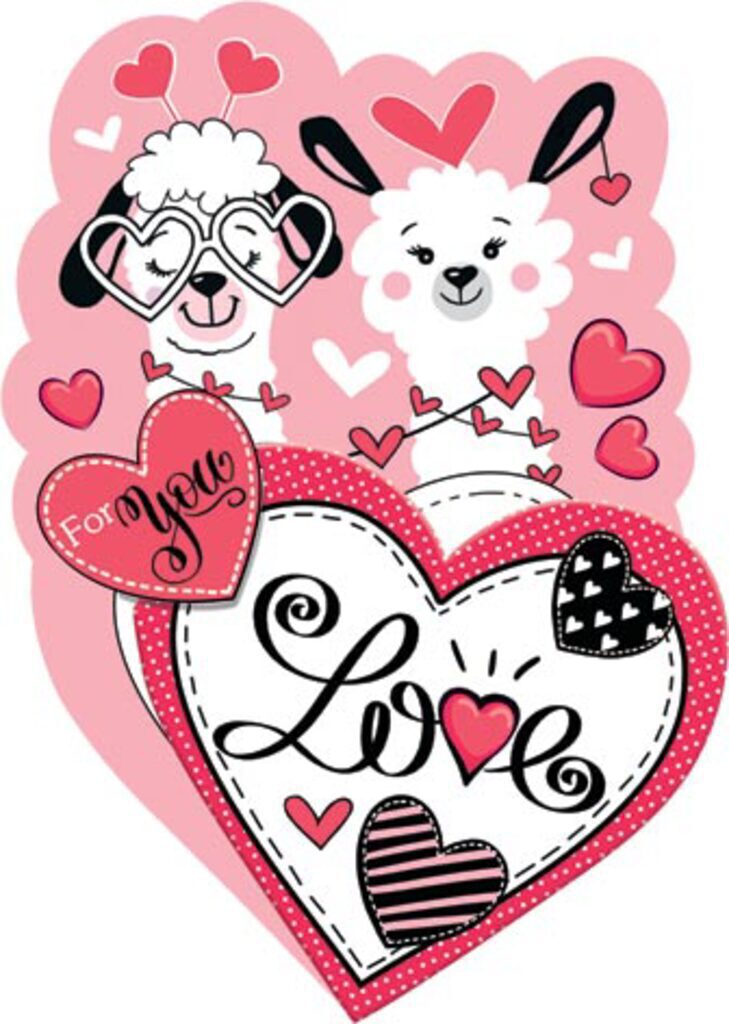 Валентинка  (тройная) 12*7см