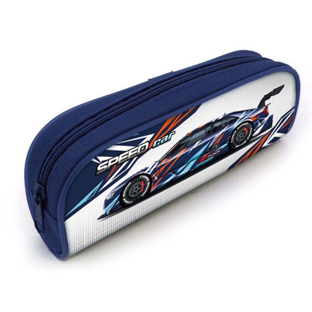 Пенал-косметичка (200*80*40) молния, ткань "Speed car"