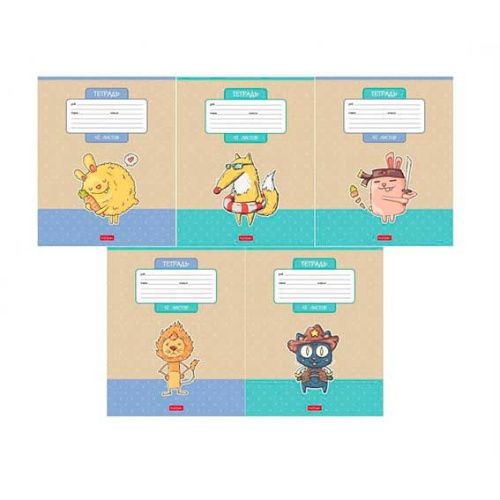 Тетрадь А5 12л лин. Hatber "Freaky friends" 5 диз.в блоке, белизна 98%*