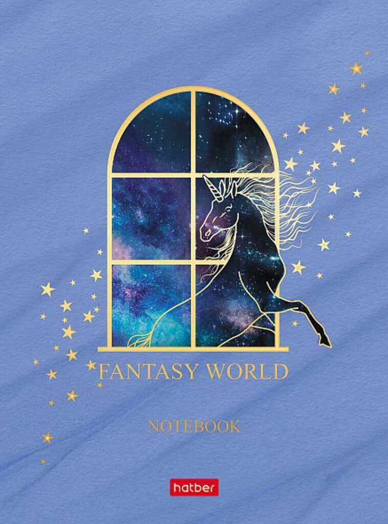 Блокнот А6 7БЦ  80л "Fantasy world" кл., мат.лам., 3Dлак