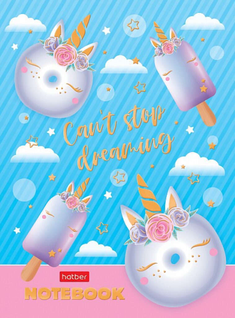 Блокнот А6 7БЦ  80л "Сладкие мечты" кл., мат.лам., 3Dлак