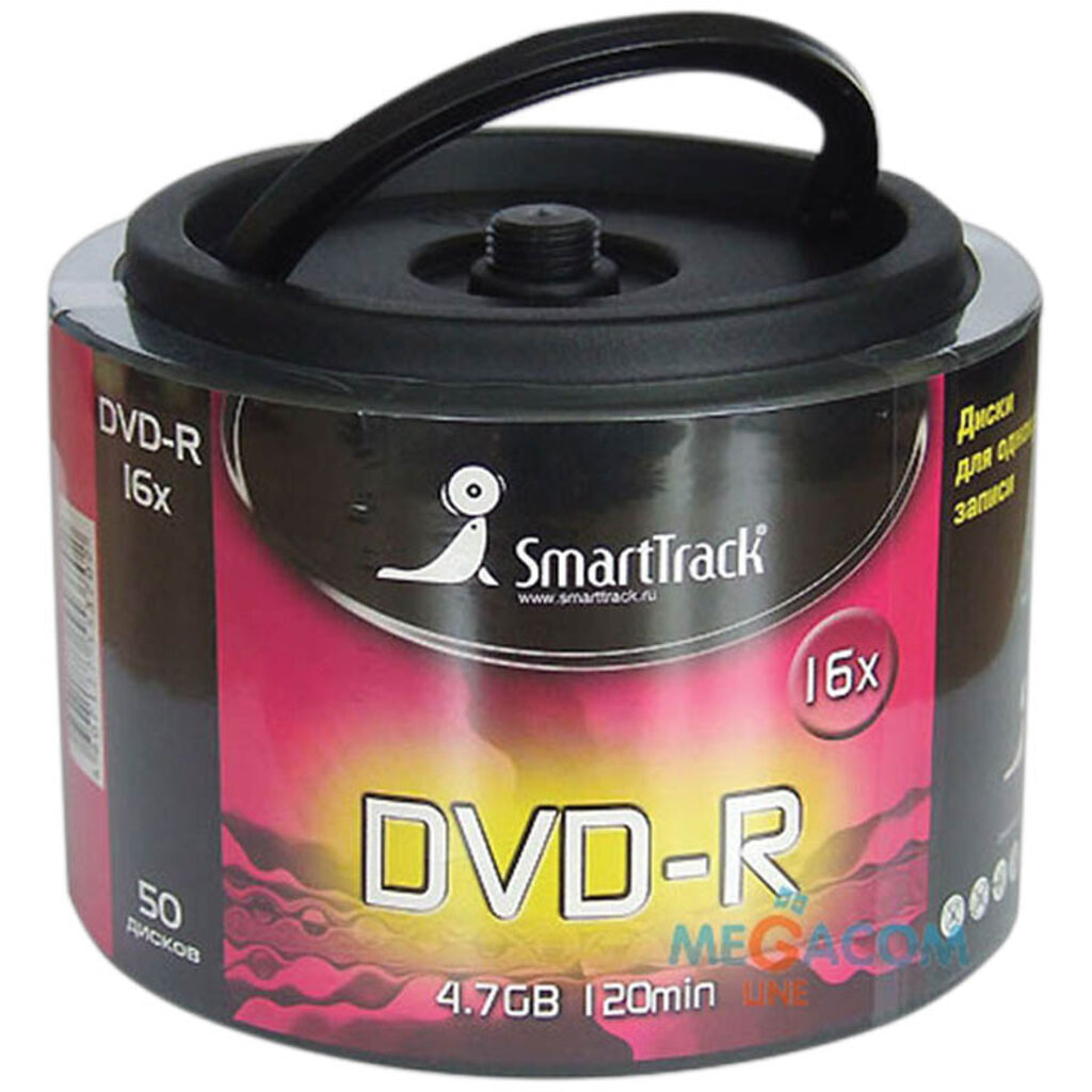 Диск DVD-R Smart Track 16х емкость 4,7Gb, 50шт. в банке