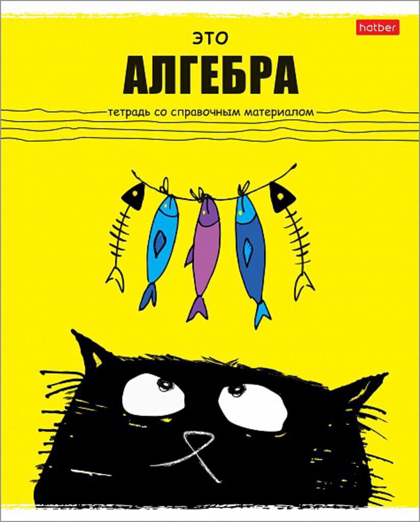 Тетрадь предметная А5 Алгебра, "Черный кот" 48л, кл., белизна 98%