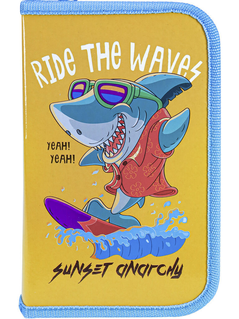 Пенал 1 отд. (190*115*25) молния, лам.картон "Пляжная акула-1"