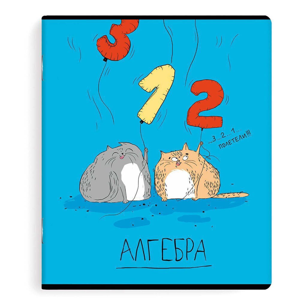Тетрадь предметная А5 Алгебра "Любознательные коты" 48л, выб. ТВИН УФ-лак., кл.