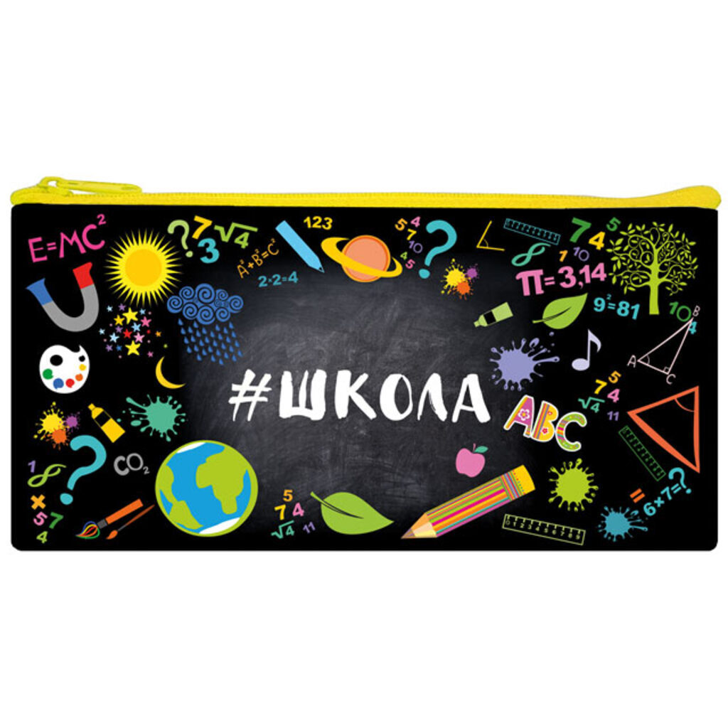 Пенал-косметичка (220*120) молния, ткань "Школа"