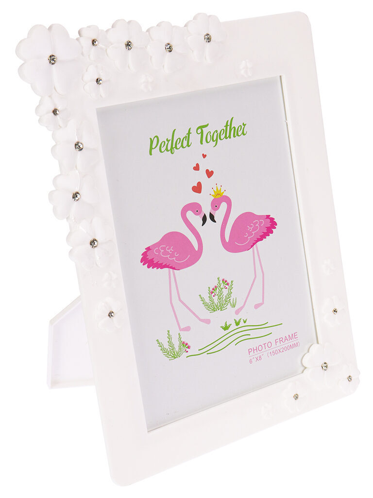 Фоторамка на 1 фото 26*18см (15*20см) Нежные цветы, белая