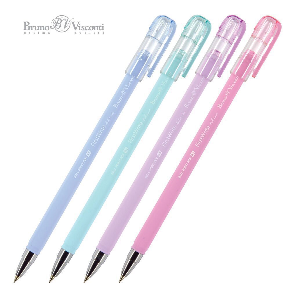 Ручка шар. BV "FirstWrite. Zefir" синяя, 0,5мм, 4 цв.корпуса