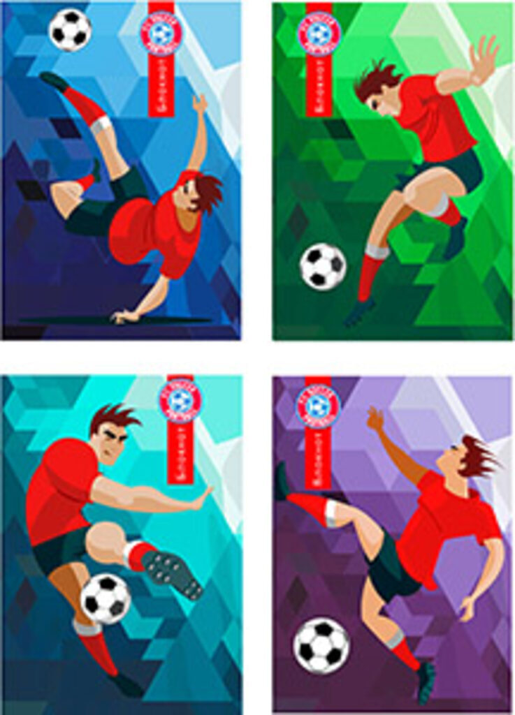 Блокнот А6  24л скоба "Рисованные футболисты"*