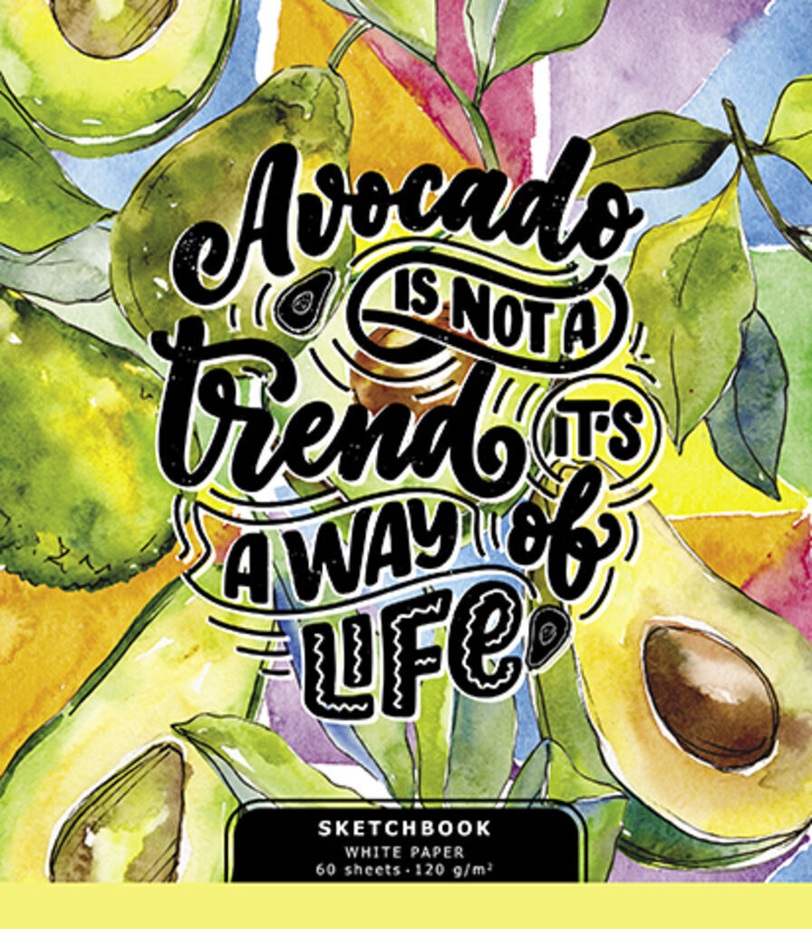 Скетчбук А5  60л., гребень, 120гр/м2 "Яркий Авокадо"