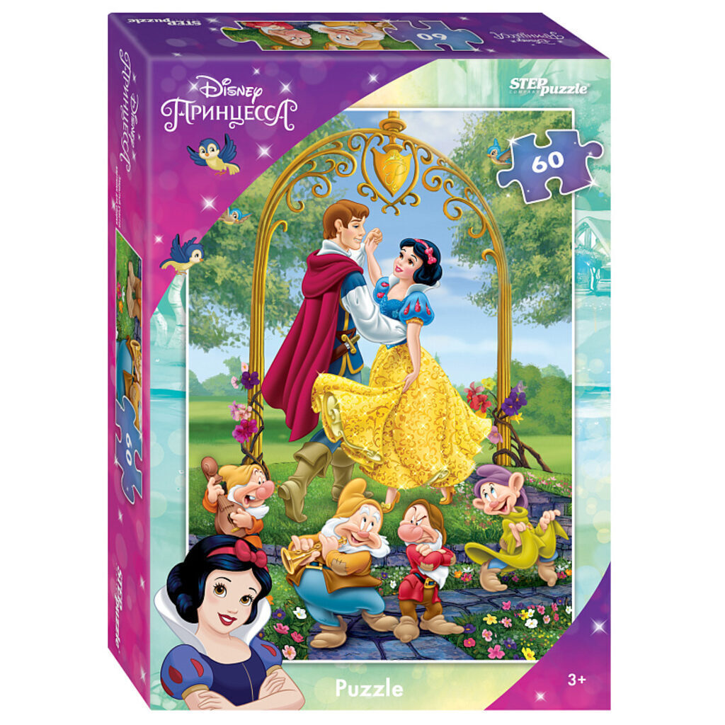 Пазлы   60 элементов 330*230мм.  "Белоснежка - 3" Disney
