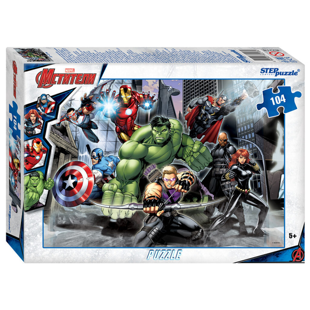 Пазлы  104 элементов  230*330мм.  "Черная вдова" Marvel