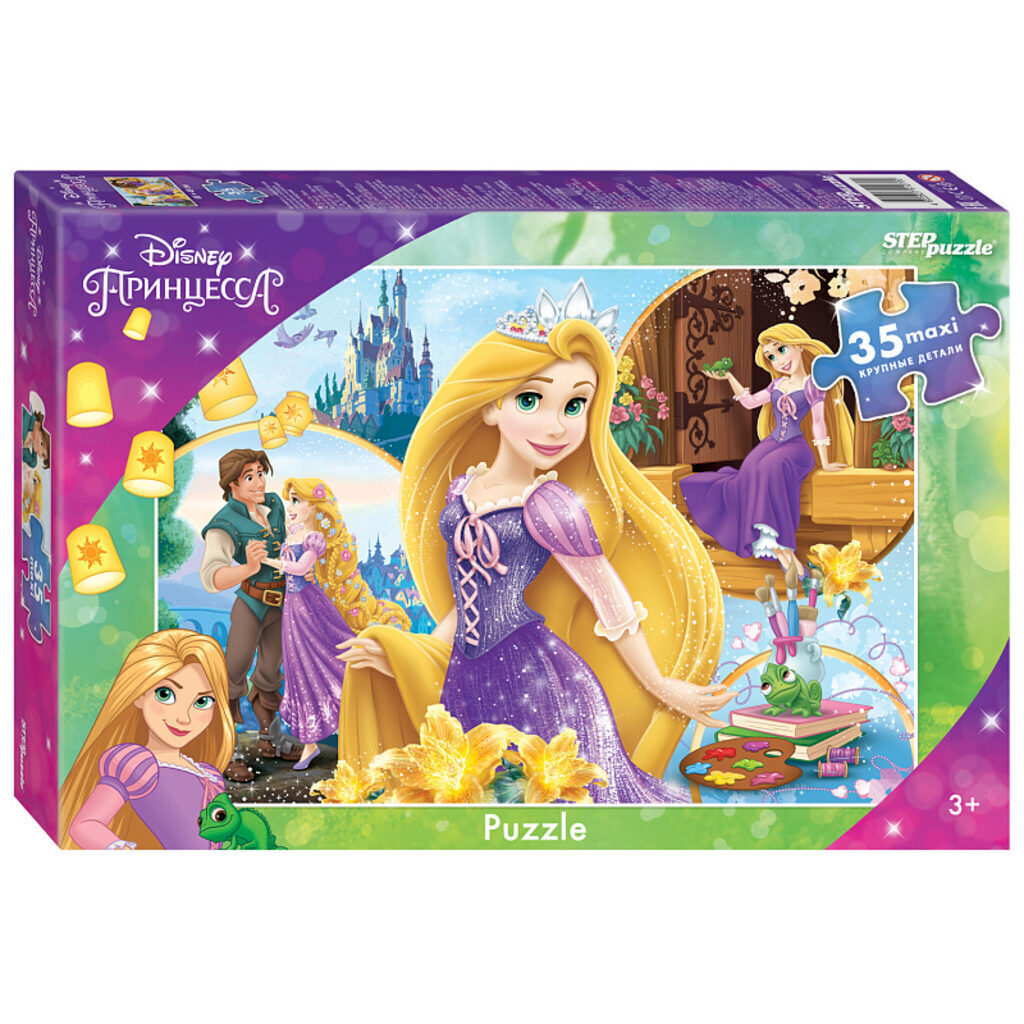 Пазлы МАКСИ 35 элементов  480*680мм.  "Рапунцель - 3" Disney
