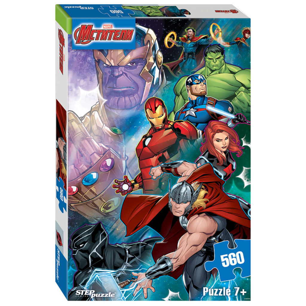 Пазлы  560 элементов  500*345мм.  "Черная вдова" Marvel