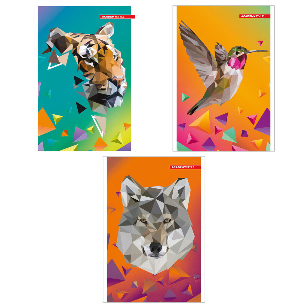 Блокнот А6  24л скоба "PolyArt" клетка, ВД-лак