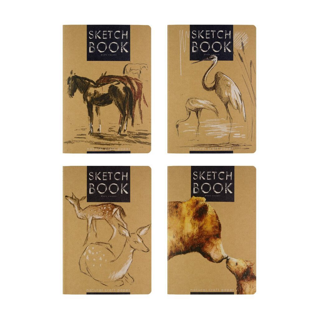 Скетчбук А5  40л., сшивка,  70гр/м2, "SKETCHBOOK BrunoVisconti. Микс-1" крафт, мягк.обл.