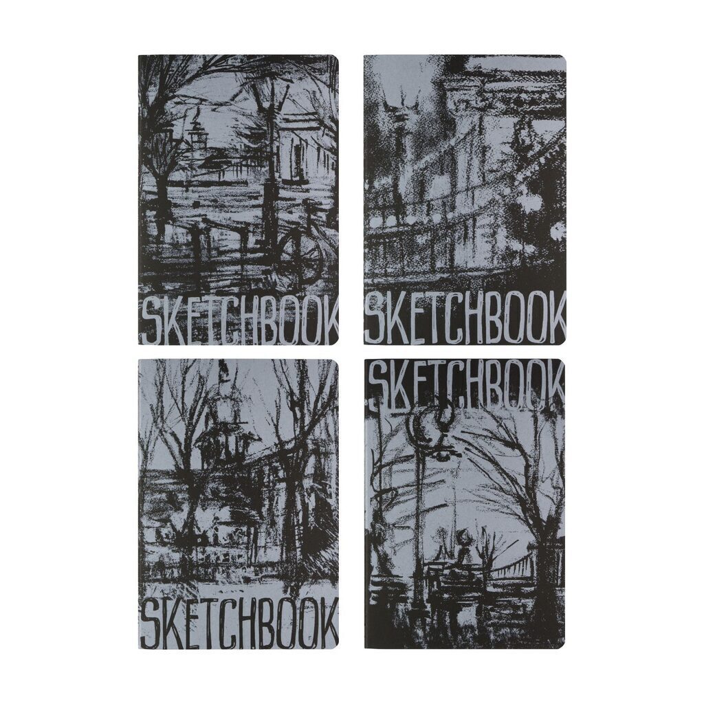 Скетчбук А5  40л., сшивка,  80гр/м2, "SKETCHBOOK BrunoVisconti. Микс-2" черная, мягк.обл.