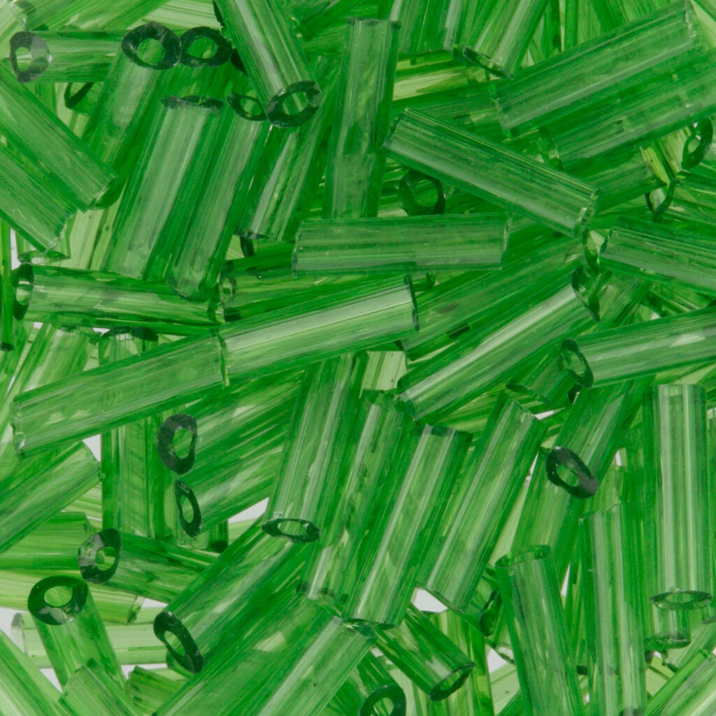 Бисер стеклярус "Zlatka" 10гр, 6 мм, стекло, зеленый
