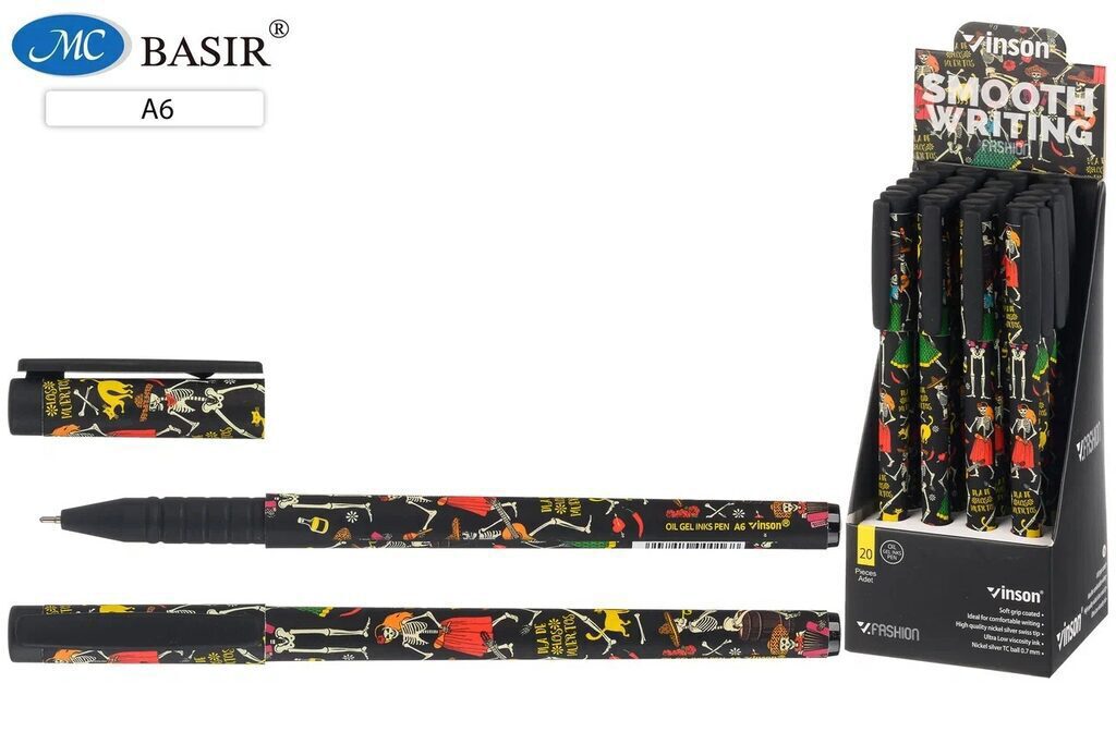 Ручка шар. Basir "Vinson. Halloween" синяя, масл.осн., 0,7мм, soft-touch