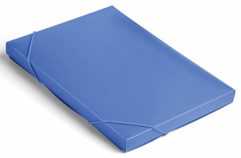 Папка - короб на резинке А4 0,5мм синяя , корешок 25мм