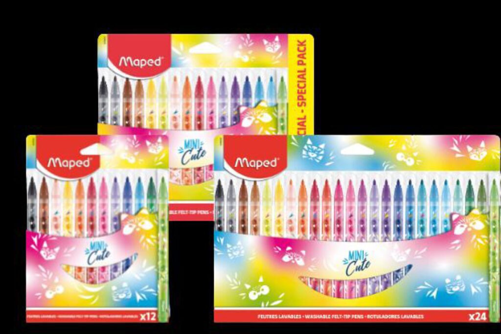 Фломастеры  12цв "Maped. Mini cute", смываемые, декорированные