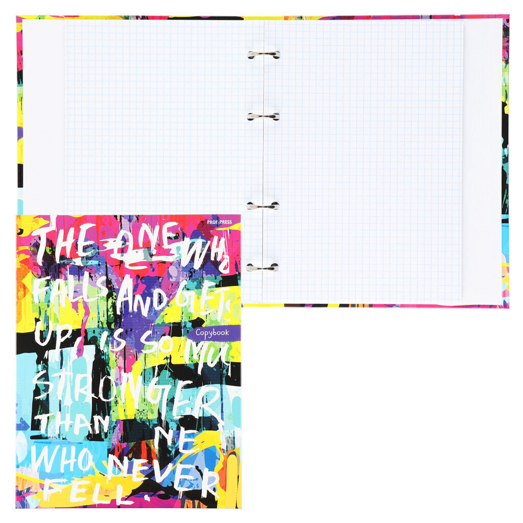 Тетрадь А5 100л кл. на кольцах Проф-Пресс "Надписи на цветном" белизна 100%*