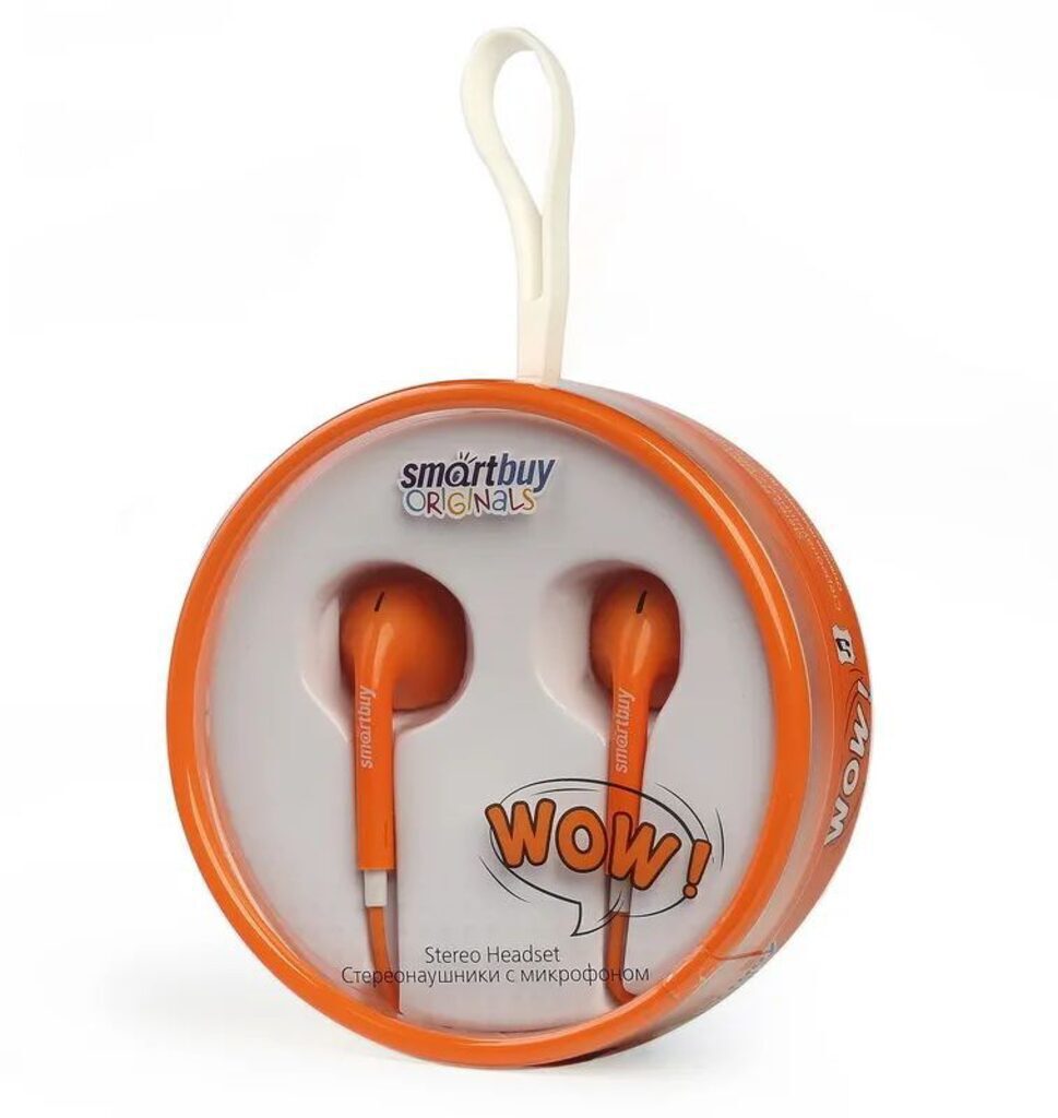 Наушники внутриканальные Smartbuy WOW. оранжевая