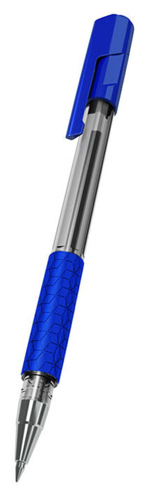 Ручка шар. Deli Arrow  синяя,  1мм, рез.манжета