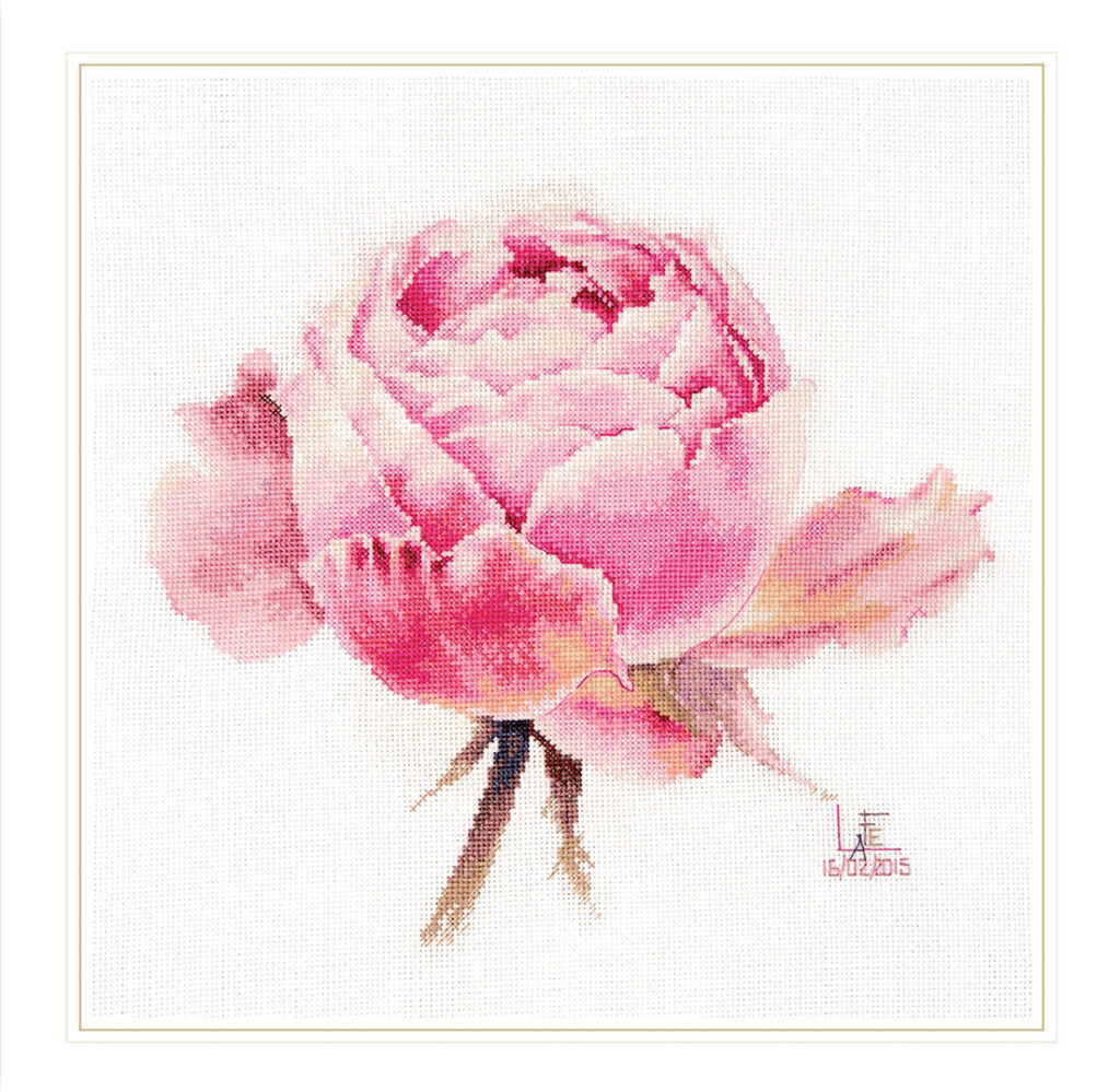 Набор  для вышивания крестиком 24*26см Акварельные розы. "Розовая изысканная"