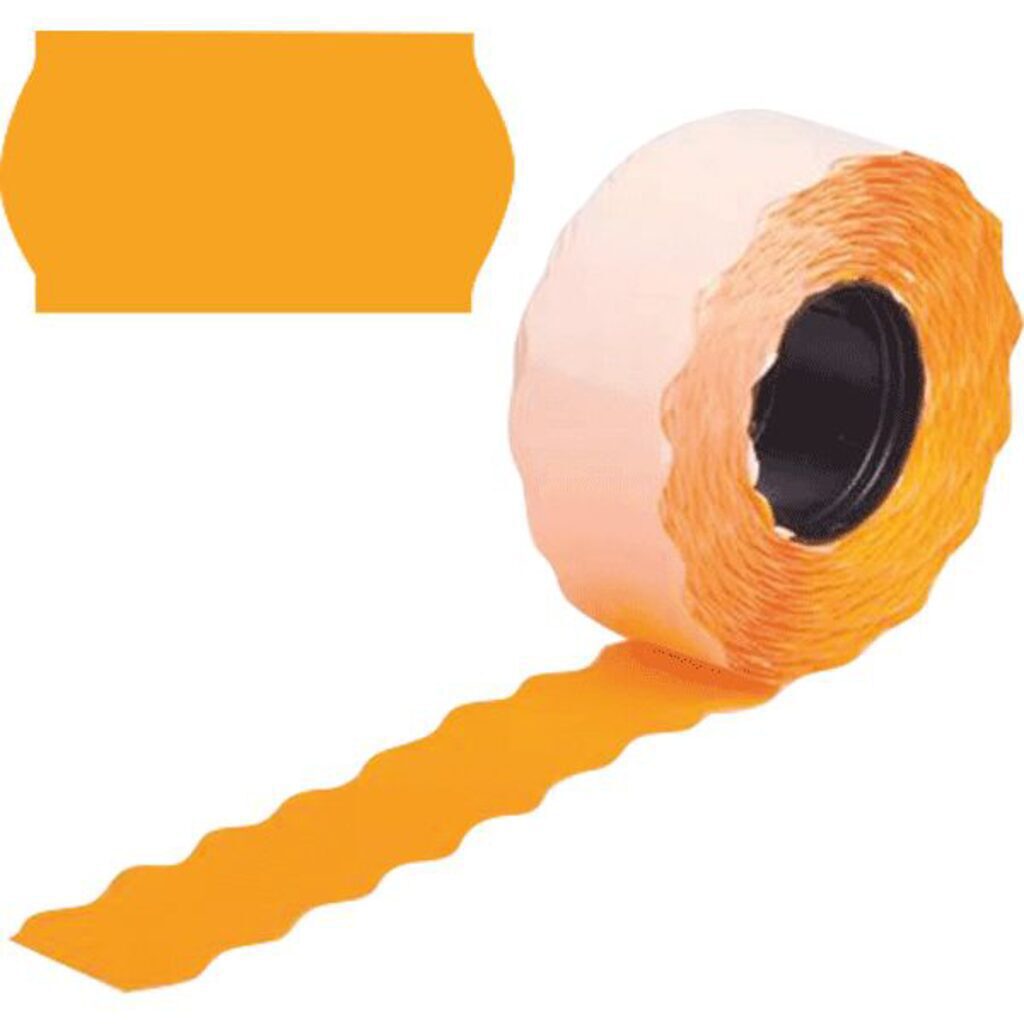 Этикет-лента 22*12 оранжевая, 800 этикеток, волна