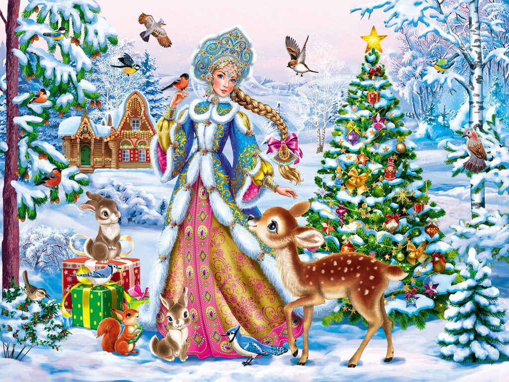 Коробка для конфет  500гр Сундучок "Снегурочка"