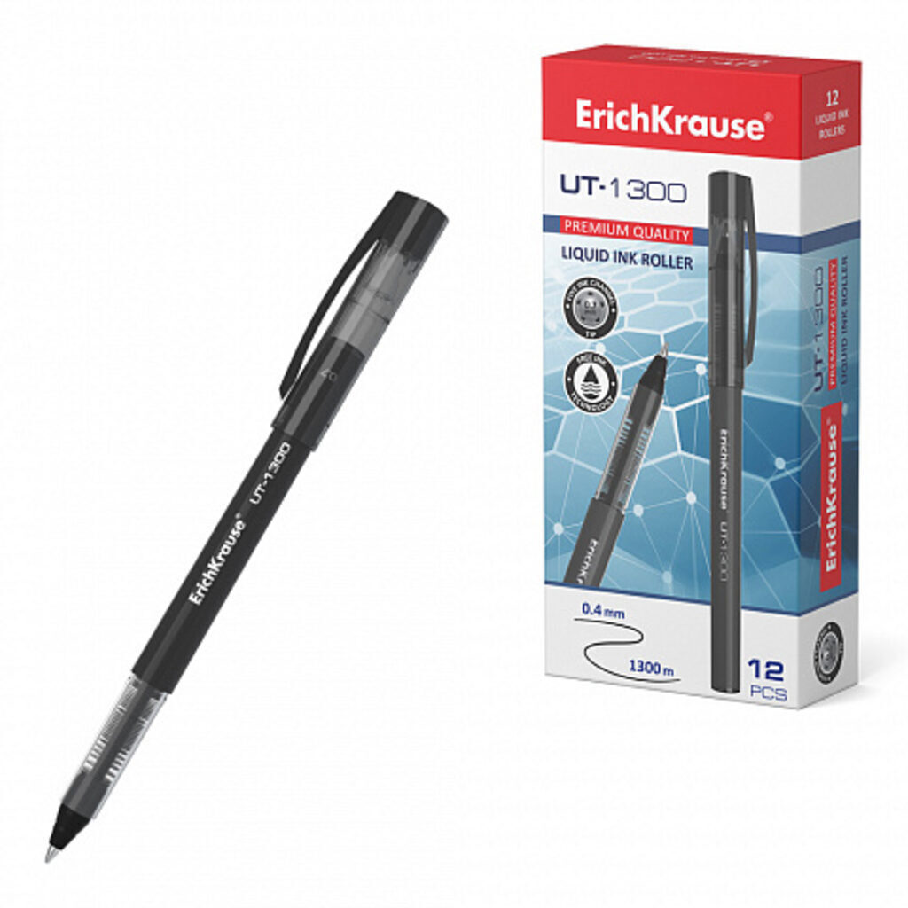 Ручка роллер ErichKrause UT-1300 черная, 0,4мм
