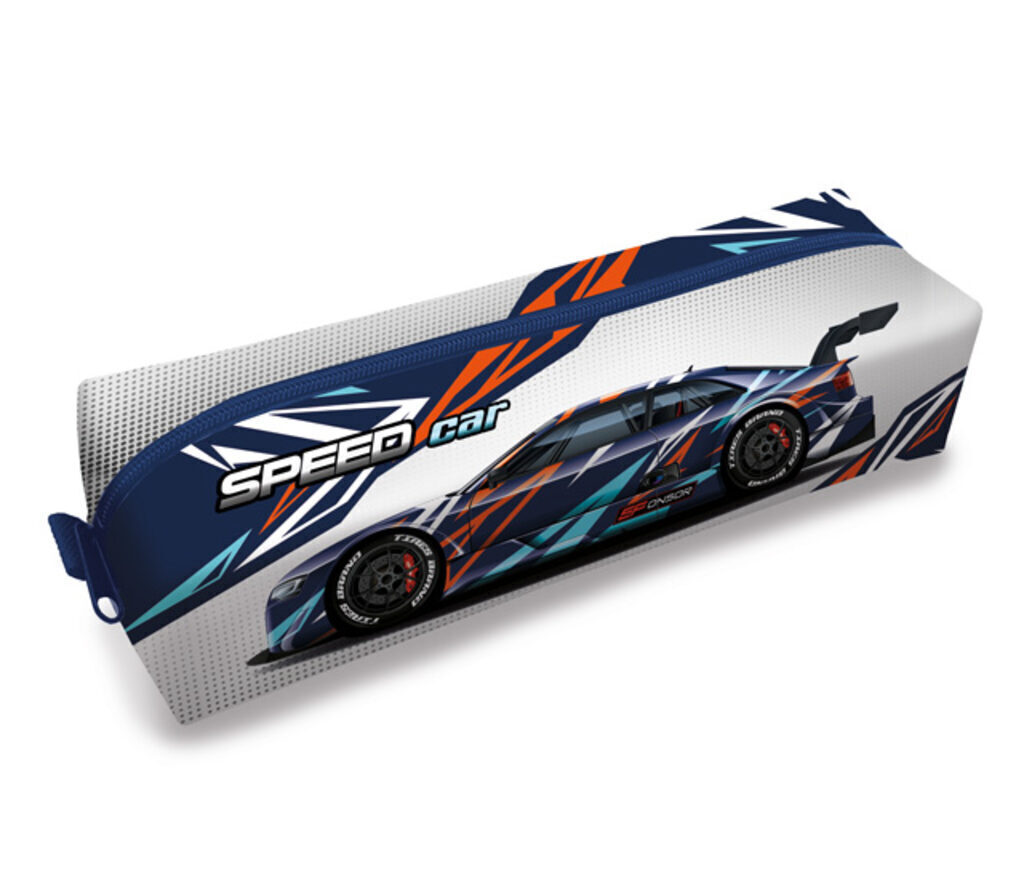 Пенал-косметичка (210*50*60) молния, ткань "Speed car"