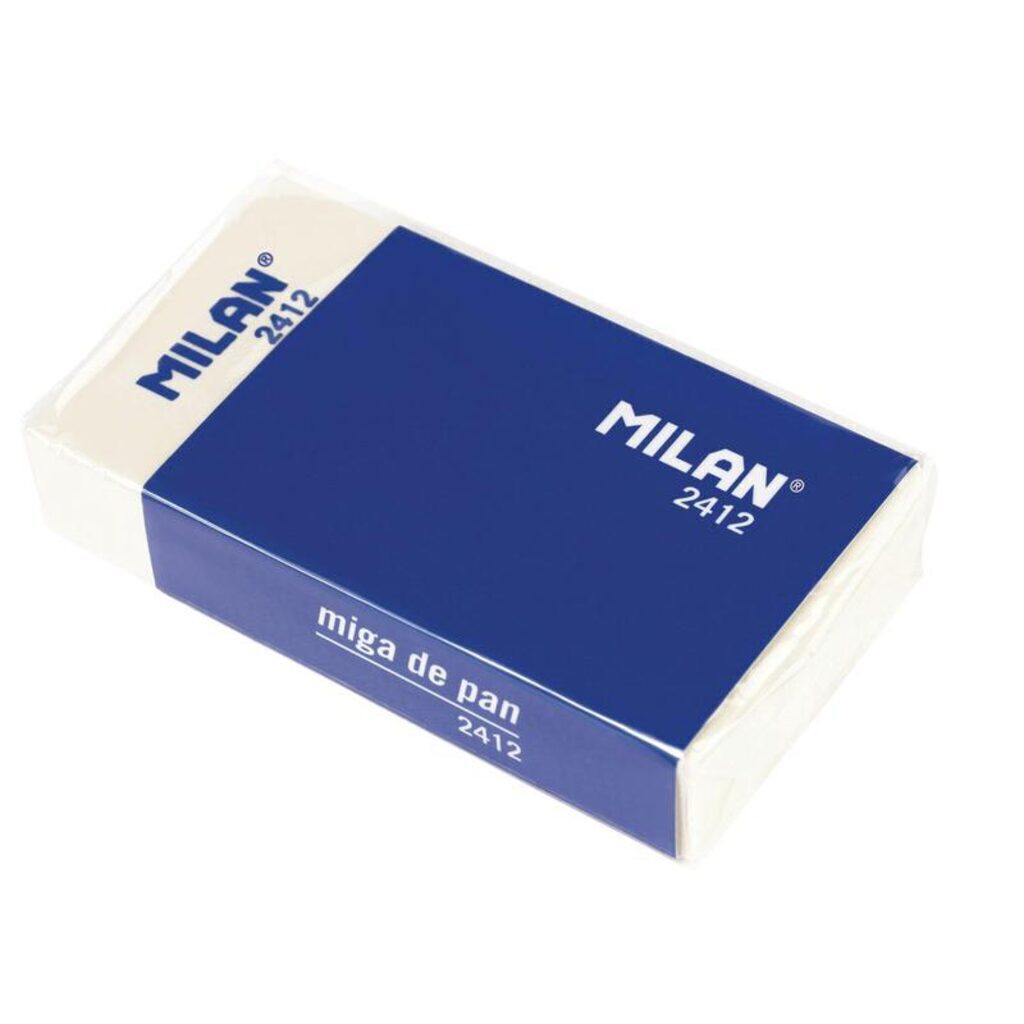 Ластик MILAN "2412" прямоугольный, синтетический каучук, картонный держатель