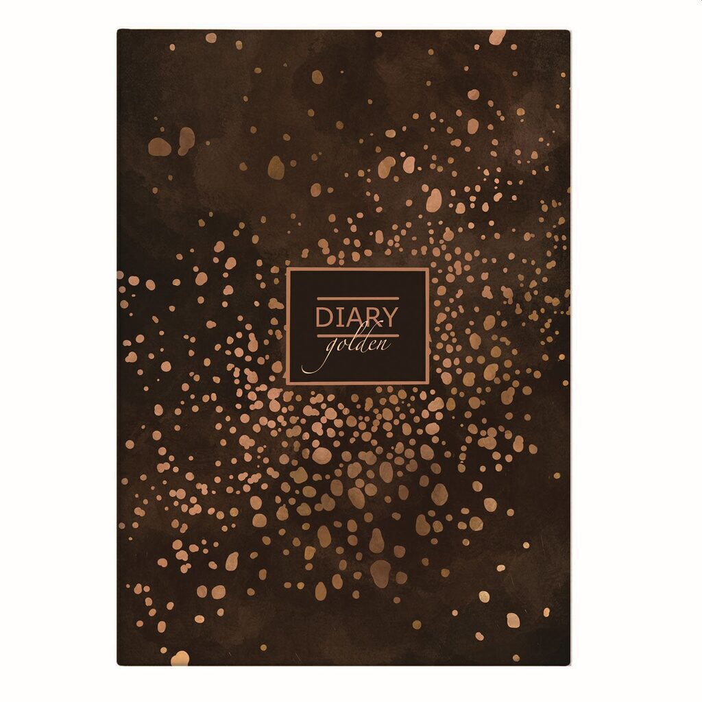 Ежедневник недат А5 7БЦ,  80л. "Diary. Золотые капли" выб.УФ-лак, софт-тач, лин.