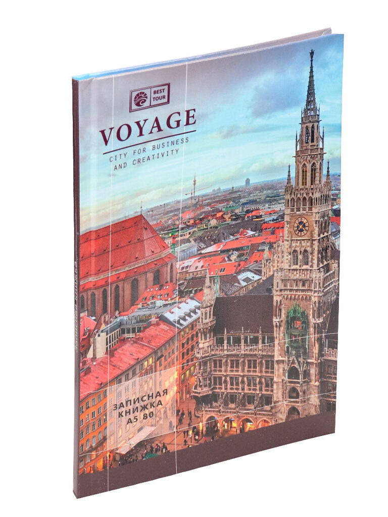 Блокнот А5 7БЦ  80л "Красивая архитектура-1" в точку, глянц.лам., лен