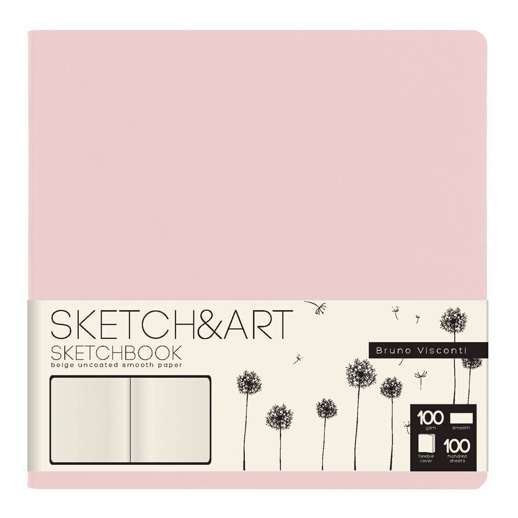Скетчбук 145*145мм 100л., сшивка,100гр/м2, "SKETCHBOOK Sketch&Art. Zefir. Розовый" бежевая